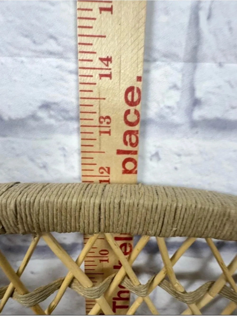 Vintage Wicker Rattan Wall Mail Organizer Letter Holder Boho Cottage Entryway